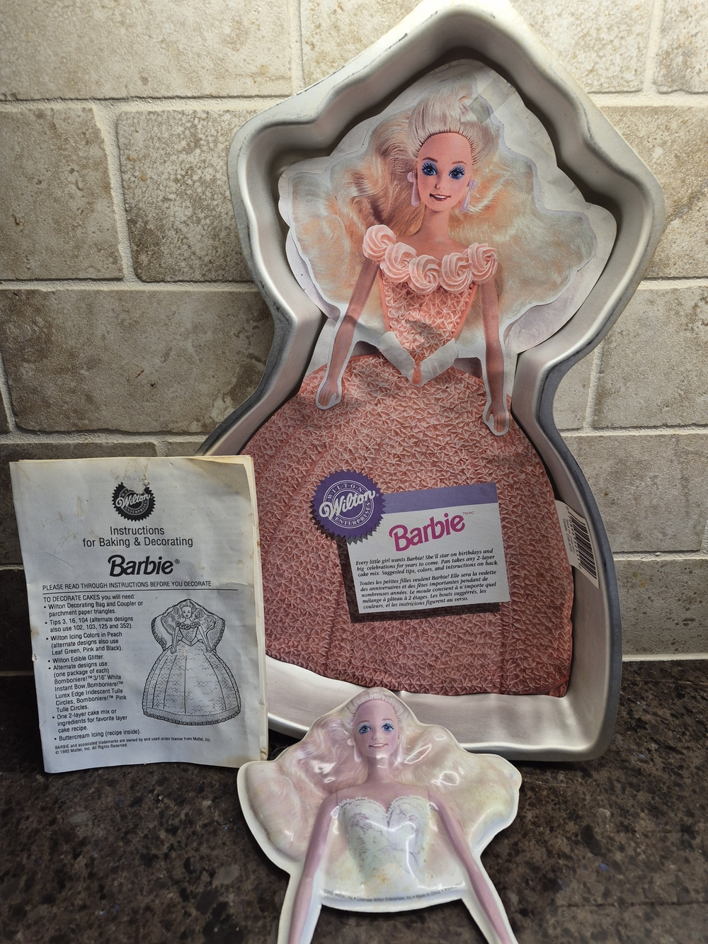 Wilton Barbie Doll Cake Pan Vintage 1992 Princess Dress Shaped Baking Mold
